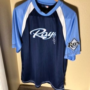 MLB Genuine Merchandise Mens TB Rays Stitched Logo Shirt Color Blue Size XL